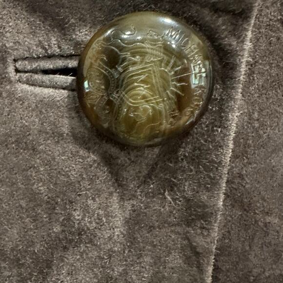 Vintage Y2K Brown Suede Cropped Jacket French Girl 90s Minimalist Chic Size 4 - Picture 8 of 10